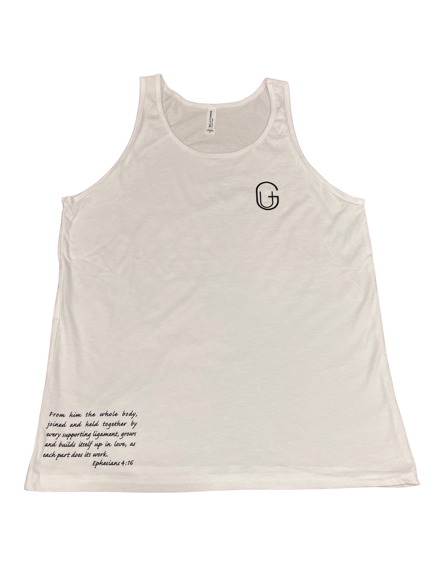 Ephesians 4:16 White Tank Top