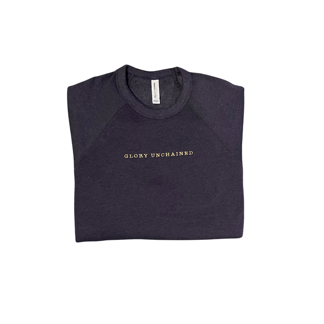 Glory Unchained Heather Navy Crew Neck