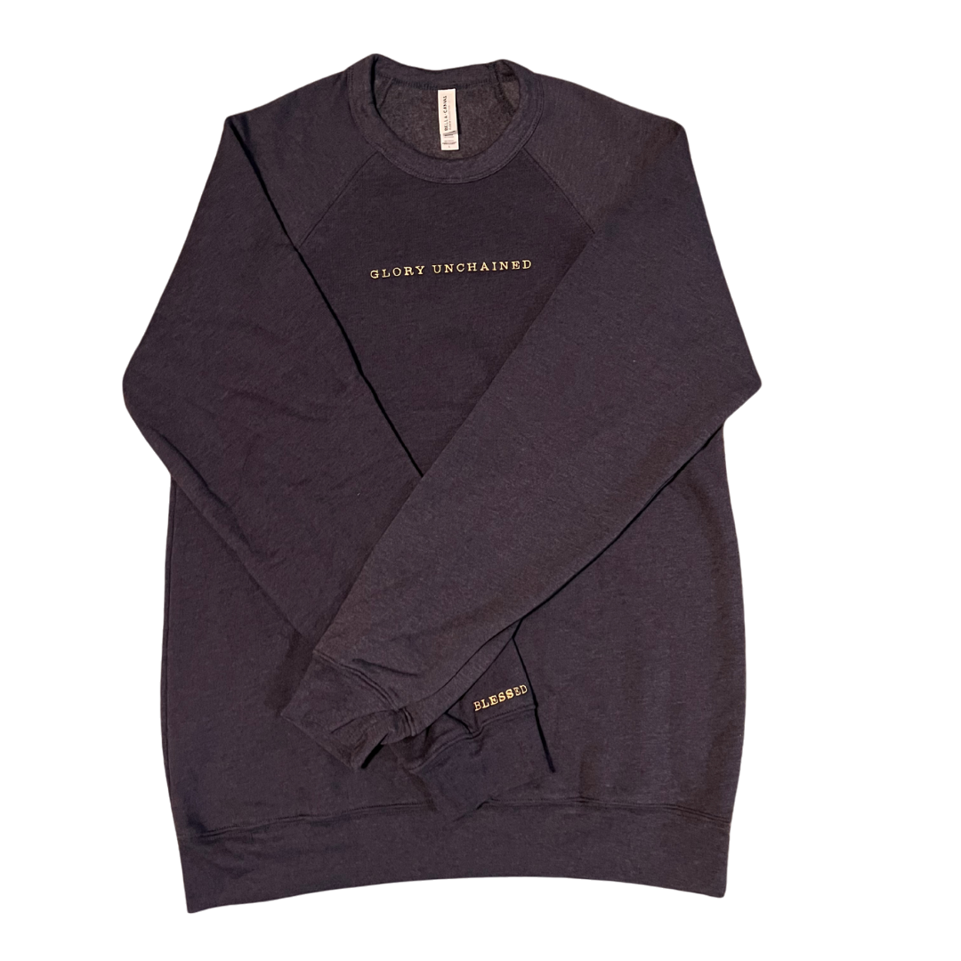 Glory Unchained Heather Navy Crew Neck